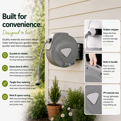 TasmanLush™ Retractable Garden Hose Reel
