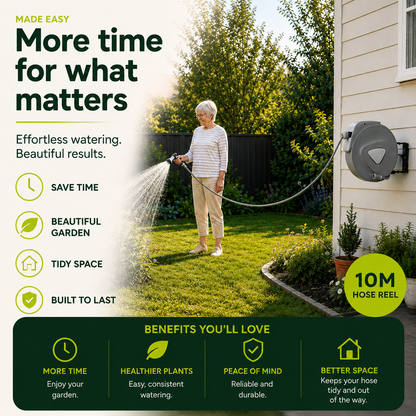 TasmanLush™ Retractable Garden Hose Reel
