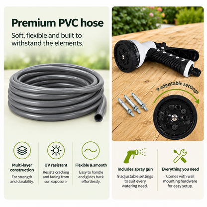 TasmanLush™ Retractable Garden Hose Reel